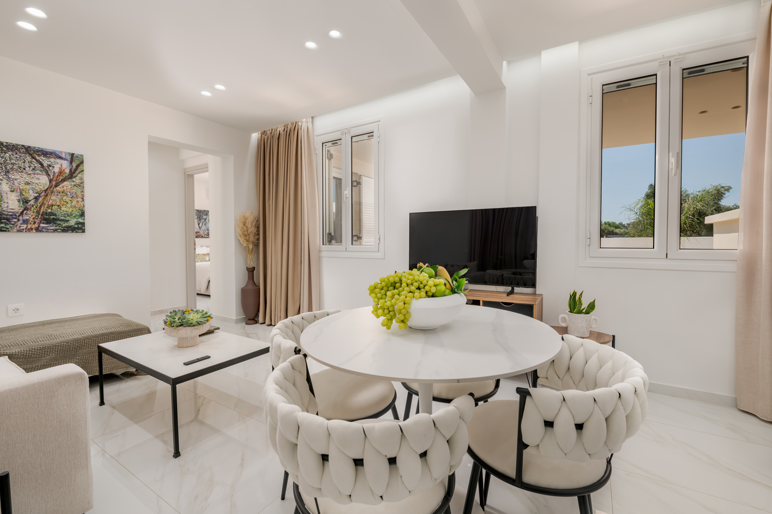 Open-plan kitchen and living area