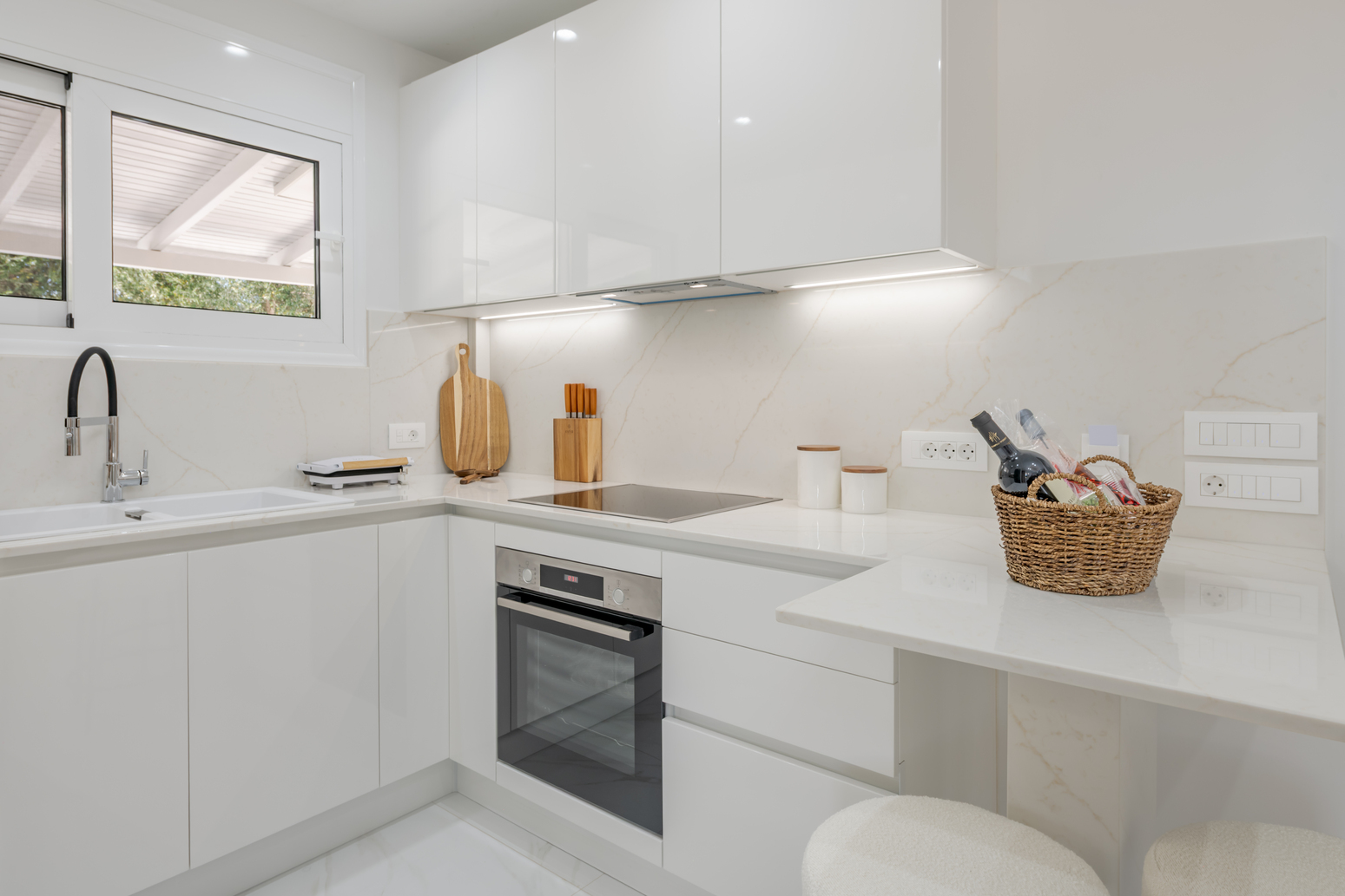 Open-plan kitchen and living area